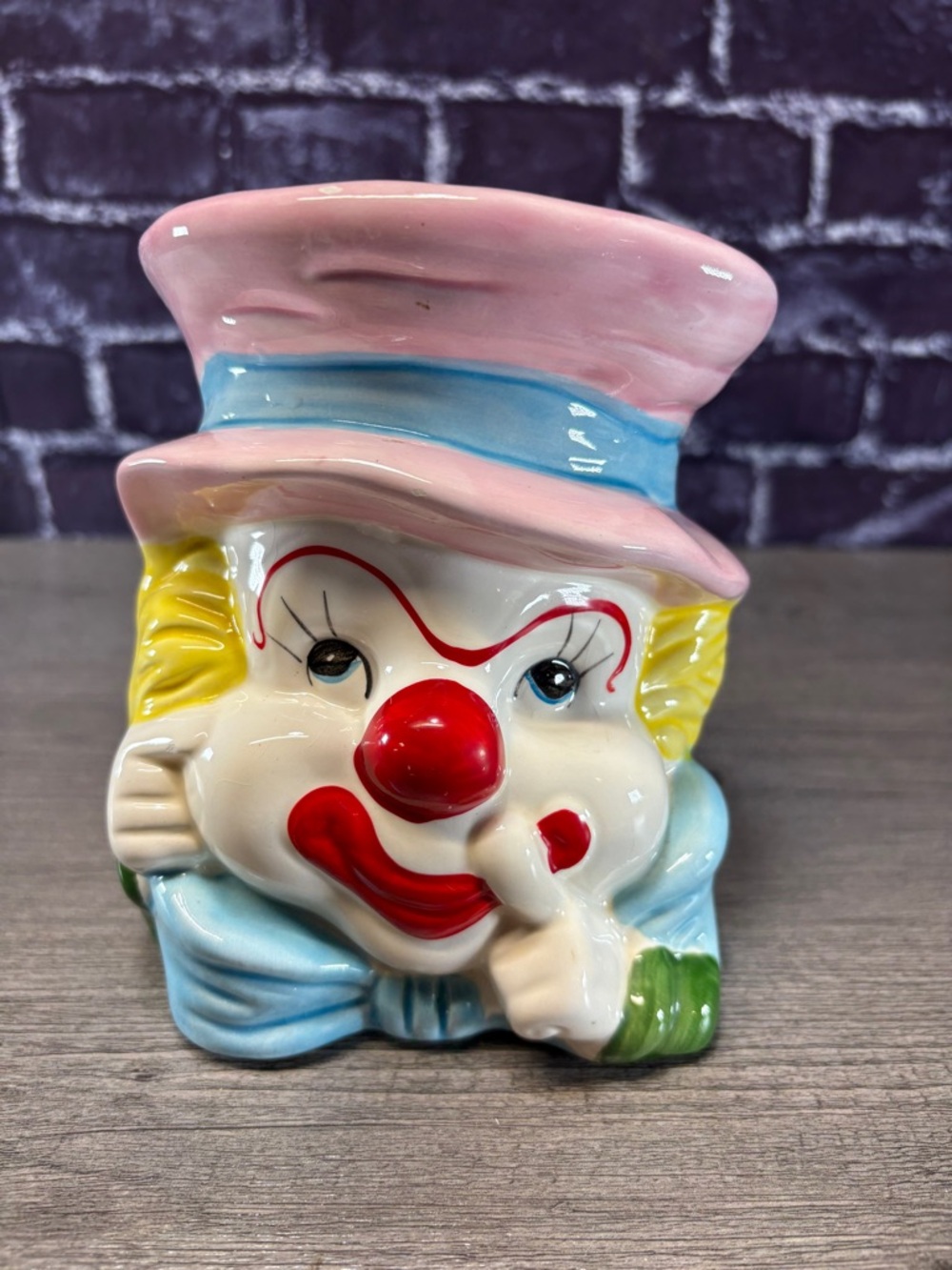 Vintage Ceramic Hush Clown Planter